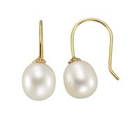 Paar Ohrhänger VIVANCE "375/- Gelbgold glanz Süßwasserperle 8-8,5mm", gelb (gelb, weiß), Ohrringe, Damen, one-size, Gold, Paar Ohrhänger (21561044-0)