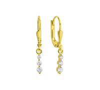 Paar Ohrhänger VIVANCE "375/- Gelbgold glanz Zirkonia", gelb (gelb, weiß), Ohrringe, Damen, one-size, Gold (72117043-0) gelb, weiß