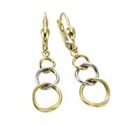 Paar Ohrhänger VIVANCE "375 Gold zweifarbig Ringe", bunt (mehrfarbig), Ohrringe, Damen, one-size, Gold, Ohrhänger (24020526-0) mehrfarbig
