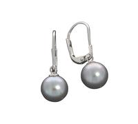 Paar Ohrhänger VIVANCE "925 Silber rhodiniert mit Süßwasserzuchtperlen in grau", grau (grau, grau), Ohrringe, Damen, one-size, Silber 925 (Sterlingsilber) (90392369-0) grau, grau