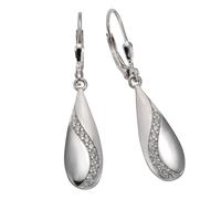 Paar Ohrhänger VIVANCE "925 Silber rhodiniert Zirkonia weiß", weiß (weiß, weiß), Ohrringe, Damen, one-size, Silber 925 (Sterlingsilber) (97871457-0) weiß, weiß
