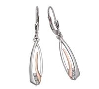 Paar Ohrhänger VIVANCE "925 Silber zweifarbig Zirkonia", bunt (mehrfarbig, weiß), Ohrringe, Damen, one-size, Silber 925 (Sterlingsilber) (29915200-0) mehrfarbig, weiß