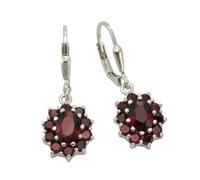 Paar Ohrhänger VIVANCE "925/- Sterling Silber Granat", weiß (weiß, rot), Ohrringe, Damen, one-size, Silber 925 (Sterlingsilber) (29043937-0) weiß, rot