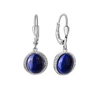 Paar Ohrhänger VIVANCE "925-Sterling Silber rhodiniert Lapislazuli", weiß (weiß, blau), Ohrringe, Damen, one-size, Silber 925 (Sterlingsilber) (18696613-0) weiß, blau
