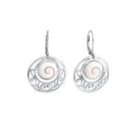 Paar Ohrhänger VIVANCE "925/- Sterling Silber rhodiniert mit Muschel weiß", weiß (weiß, weiß), Ohrringe, Damen, one-size, Silber 925 (Sterlingsilber) (48253136-0) weiß, weiß