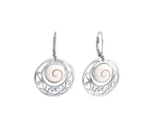 Paar Ohrhänger VIVANCE "925/- Sterling Silber rhodiniert mit Muschel weiß", weiß (weiß, weiß), Ohrringe, Damen, one-size, Silber 925 (Sterlingsilber) (48253136-0) weiß, weiß