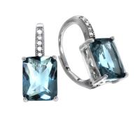 Paar Ohrhänger VIVANCE "925 Sterling Silber rhodiniert", weiß (weiß, blau), Ohrringe, Damen, one-size, Silber 925 (Sterlingsilber) (66627867-0) weiß, blau