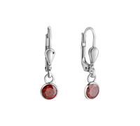 Paar Ohrhänger VIVANCE "925-Sterling Silber rhodiniert Zirkonia", rot (weiß, rot), Ohrringe, Damen, one-size, Silber 925 (Sterlingsilber) (39808461-0) weiß, rot