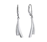 Paar Ohrhänger VIVANCE "925-Sterling Silber rhodiniert Zirkonia", silber (weiß, weiß), Ohrringe, Damen, one-size, Silber 925 (Sterlingsilber) (48617166-0) weiß, weiß