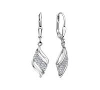 Paar Ohrhänger VIVANCE "925/- Sterling Silber rhodiniert Zirkonia", weiß (weiß, weiß), Ohrringe, Damen, one-size, Silber 925 (Sterlingsilber) (73049760-0) weiß, weiß