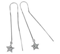 Paar Ohrhänger VIVANCE "925/- Sterling Silber Sterne", weiß (weiß, weiß), Ohrringe, Damen, one-size, Silber 925 (Sterlingsilber) (23726201-0) weiß, weiß