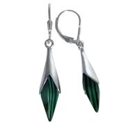 Paar Ohrhänger VIVANCE "925/- Sterling Silber synth. Malachit", weiß (weiß, grün), Ohrringe, Damen, one-size, Silber 925 (Sterlingsilber), Ohrhänger (48934024-0) weiß, grün