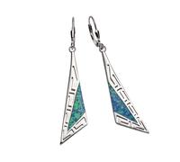 Paar Ohrhänger VIVANCE "925/- Sterling Silber synth. Opal", weiß (weiß, blau), Ohrringe, Damen, one-size, Silber 925 (Sterlingsilber), Ohrhänger (33158147-0) weiß, blau