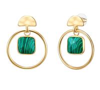 Paar Ohrhänger YOKOAMII "Set: Y43", gelb (gelbgold, grün), Ohrringe, Damen, 44,4, Creolen gelbgold grün (70980164-0) gelbgold, grün