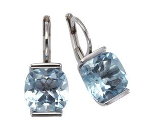 Paar Ohrhänger ZEEME "925 Silber mit Blautopas (beh.)", weiß (weiß, blau), Ohrringe, Damen, one-size, Silber 925 (Sterlingsilber) (281966-0) weiß, blau