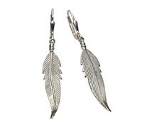 Paar Ohrhänger ZEEME "Silber 925 Feder-Motiv 45mm lang", weiß, Ohrringe, Damen, one-size, Silber 925 (Sterlingsilber) (218023-0) weiß