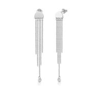 Paar Ohrhänger ZEEME "Silber 925 rhodiniert 70mm lang mit Zirkonia-Steinen", weiß (weiß, weiß), Ohrringe, Damen, one-size, Silber 925 (Sterlingsilber) (93356436-0) weiß, weiß