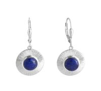 Paar Ohrhänger ZEEME "Silber 925 rhodiniert glanz/matt mit echtem Lapis 8mm", weiß (weiß, blau), Ohrringe, Damen, one-size, 2,8, Silber 925 (Sterlingsilber), Paar Ohrhänger (70718632-0)