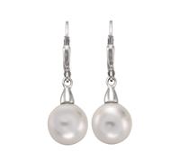 Paar Ohrhänger ZEEME "Silber 925 rhodiniert mit weißer Muschelkernperle", weiß (weiß, weiß), Ohrringe, Damen, one-size, Silber 925 (Sterlingsilber), Paar Ohrhänger (076947-0)