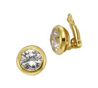 Paar Ohrhänger ZEEME "Silber 925 vergoldet mit Zirkonia weiß", gelb (gelb, weiß), Ohrringe, Damen, one-size, 18,32, Silber 925 (Sterlingsilber) (22789739-0) gelb, weiß