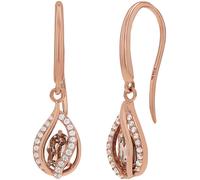 Paar Ohrhaken AMOR "2020735", gold (roségoldfarben, weiß, rosa, weiß, rosa), Ohrringe, Damen, Silber 925 (Sterlingsilber), mit Zirkonia (synth.), Kristallglas (45802137-0) roségoldfarben, weiß, rosa,