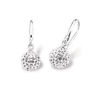 Paar Ohrhaken AMOR "9696390", silber (silberfarben, kristallweiß, kristallweiß), Ohrringe, Damen, Silber 925 (Sterlingsilber), mit Kristallglas (58636440-0) silberfarben, kristallweiß, kristallweiß