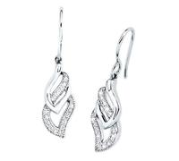 amor - Ohrhänger für Damen, 925 Sterling Silber, Zirkonia synth. Ohrringe Weiss