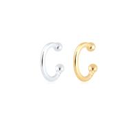 Paar Ohrhaken ELLI "Earcuff Set Bicolor 925 Sterling Silber vergoldet", silber, Ohrringe, Damen, onesize, ohne Stein, Silber 925 (Sterlingsilber) (67108913-0) silber