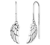 Paar Ohrhaken ENGELSRUFER "Schmuck Geschenk Engelsflügel", silber (silberfarben), Ohrringe, Damen, Silber 925 (Sterlingsilber), Designed in Germany, handmade in Thailand (40819351-0) silberfarben