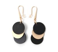 Paar Ohrhaken FIRETTI "Kreise, matt, schwarz, feminin", rosa (roségoldfarben, schwarz), Ohrringe, Damen, 20mm, Metall Polyurethan, Metall, Polyurethan (22137222-0) roségoldfarben, schwarz