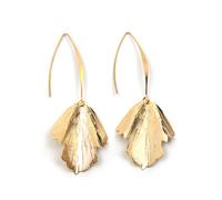 Paar Ohrhaken FIRETTI "Ohrschmuck Blatt hängend lang", gold (gelbgoldfarben), Ohrringe, Damen, Metall (44820466-0) gelbgoldfarben