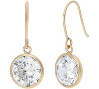 Paar Ohrhaken FIRETTI "Schmuck Geschenk Gold 375 Ohrschmuck Ohrringe Solitär", gold (gelbgoldfarben, kristallweiß, kristallweiß), Ohrringe, Damen, Gelbgold 375, mit Zirkonia (synth.) (56267953-0) gelb