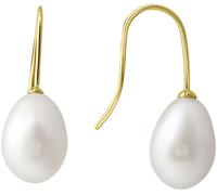 Paar Ohrhaken FIRETTI "Schmuck Geschenk, Ohrringe, Gold 375", gold (gelbgoldfarben, weiß), Ohrringe, Damen, Gelbgold 375 Perlen, Gelbgold 375, Perlen, Paar Ohrhaken, mit Süßwasserzuchtperle (86757805-