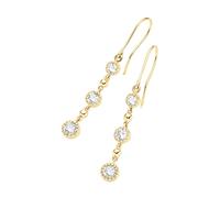 Paar Ohrhaken LUIGI MERANO "mit Zirkonia in verschiedenen Größen & Kugeln, Gold 375", gold, Ohrringe, Damen, Gelbgold 375 (23120821-0) gold