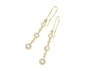 Paar Ohrhaken LUIGI MERANO "mit Zirkonia in verschiedenen Größen & Kugeln, Gold 375", gold, Ohrringe, Damen, Gelbgold 375 (23120821-0) gold