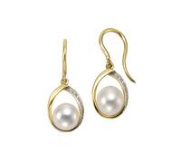 Orolino Ohrhaken 585/- Gelbgold Perlen Brillanten