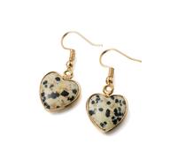 Paar Ohrhaken "Schmuck Geschenk Edelstahl Ohrschmuck Ohrringe Herz Edelsteine", gelbgoldfarben, braun, schwarz, braun, schwarz, ANISTON JEWELRY & WATCHES, Ohrringe, Damen, Edelstahl, Made in Germany -