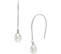 Paar Ohrhaken SKAGEN "Schmuck Geschenk Edelstahl Ohrringe AGNETHE PEARL", silber (edelstahlfarben, weiß), Ohrringe, Damen, Edelstahl Perlen, Edelstahl, Perlen, mit Süßwasserzuchtperle (13242349-0) ede