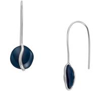 Paar Ohrhaken SKAGEN "Schmuck Geschenk Edelstahl Ohrringe SOFIE SEA GLASS", blau (edelstahlfarben, dunkelblau, blau), Ohrringe, Damen, Edelstahl, mit Glassteinen (46379243-0) edelstahlfarben, dunkelbl