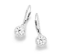 Paar Ohrhaken SMART JEWEL "elegant mit Brisur, Silber 925", weiß, Ohrringe, Damen, Silber 925 (Sterlingsilber) (36057965-0) weiß