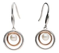 Paar Ohrhaken SMART JEWEL "mit Süßwasser-Perle, bicolor, Silber 925", rosa (silber, rosé vergoldet bicolor), Ohrringe, Damen, Silber 925 (Sterlingsilber) (24270414-0) silber, rosé vergoldet bicolor
