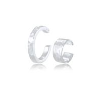 Paar Ohrklemmen ELLI "Ohrringe Earcuff Set gehämmert 925 Sterling Silber" Gr. 13, silber, Ohrringe, Damen, 13, Silber 925 (Sterlingsilber) (49008817-13) silber