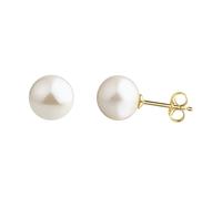 Paar Ohrstecker "585/- Gelbgold Süßwasserperle", gelb, weiß, FASCINATION BY ELLEN K., Ohrringe, Damen, one-size, Gold (19827702-0) gelb, weiß