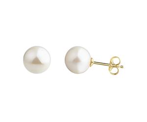 Paar Ohrstecker "585/- Gelbgold Süßwasserperle", gelb, weiß, FASCINATION BY ELLEN K., Ohrringe, Damen, one-size, Gold (19827702-0) gelb, weiß