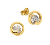 Fascination by Ellen K. Damen Ohrstecker 585/- Gold 0,8cm Glänzend Zirkonia gelb 360320236-1