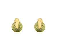 Paar Ohrstecker AMOR "2013593", gold (gelbgoldfarben, grün, grün), Ohrringe, Damen, Gelbgold 375, mit Zirkonia (synth.) (31355956-0) gelbgoldfarben, grün, grün