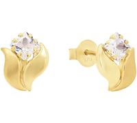 Ohrstecker Damen, Gold, onesize, 6 mm, Weiß 2013633