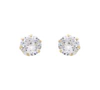 Paar Ohrstecker AMOR "2013832", gold (goldfarben, weiß, kristallweiß), Ohrringe, Damen, Gelbgold 375, mit Zirkonia (synth.) (35723157-0) goldfarben, weiß, kristallweiß