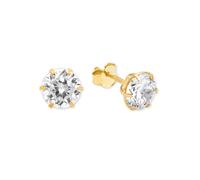 Amor Paar Ohrstecker AMOR "2013836" Gelbgold 375 8 mm Zirkonia Damen