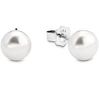 Paar Ohrstecker AMOR "2016870", bunt (silberfarben, weiß), Ohrringe, Damen, 7mm, Perlen Silber 925 (Sterlingsilber), Perlen, Silber 925 (Sterlingsilber), mit Süßwasserzuchtperle (546994-0) silberfarbe